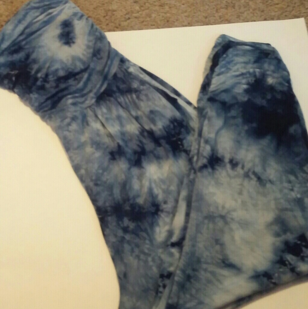 Tie die strapless romper